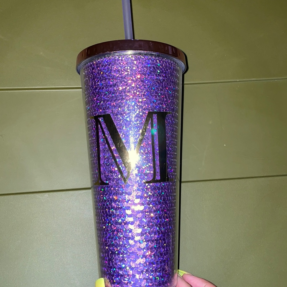 Sparkly letter M cup